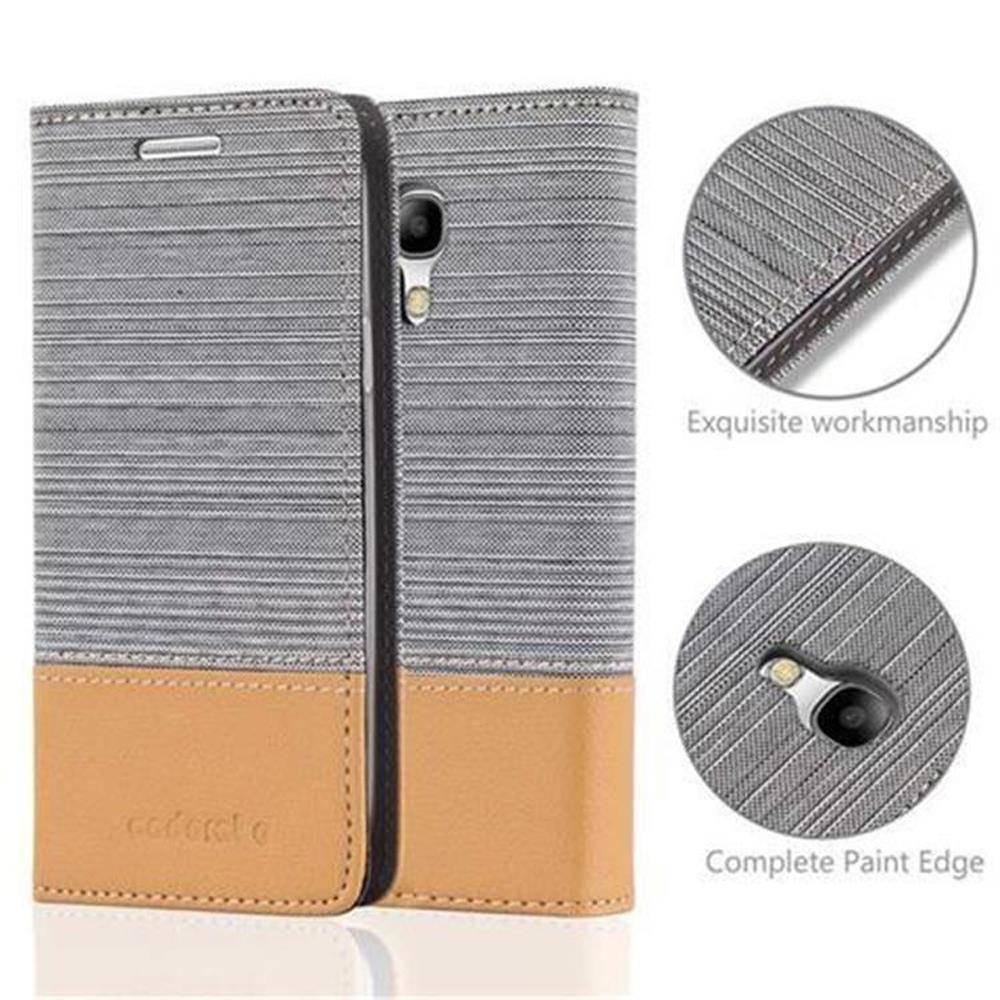 Cadorabo Hülle für Samsung Galaxy S4 MINI Schutzhülle in Grau Handy Hülle Etui Book Case Cover