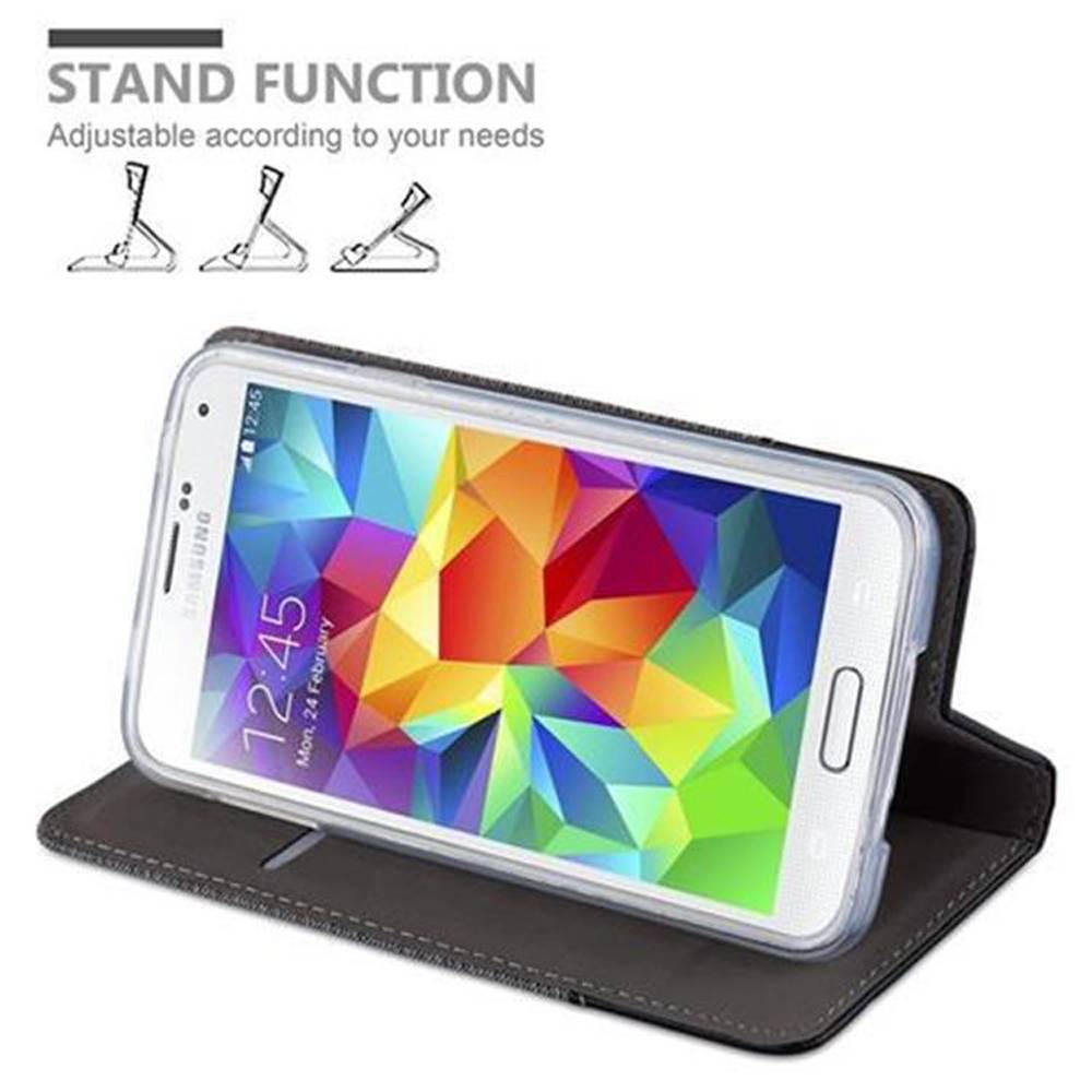 Cadorabo Hülle für Samsung Galaxy S5 / S5 NEO Schutzhülle in Grau Handy Hülle Etui Book Case Cover
