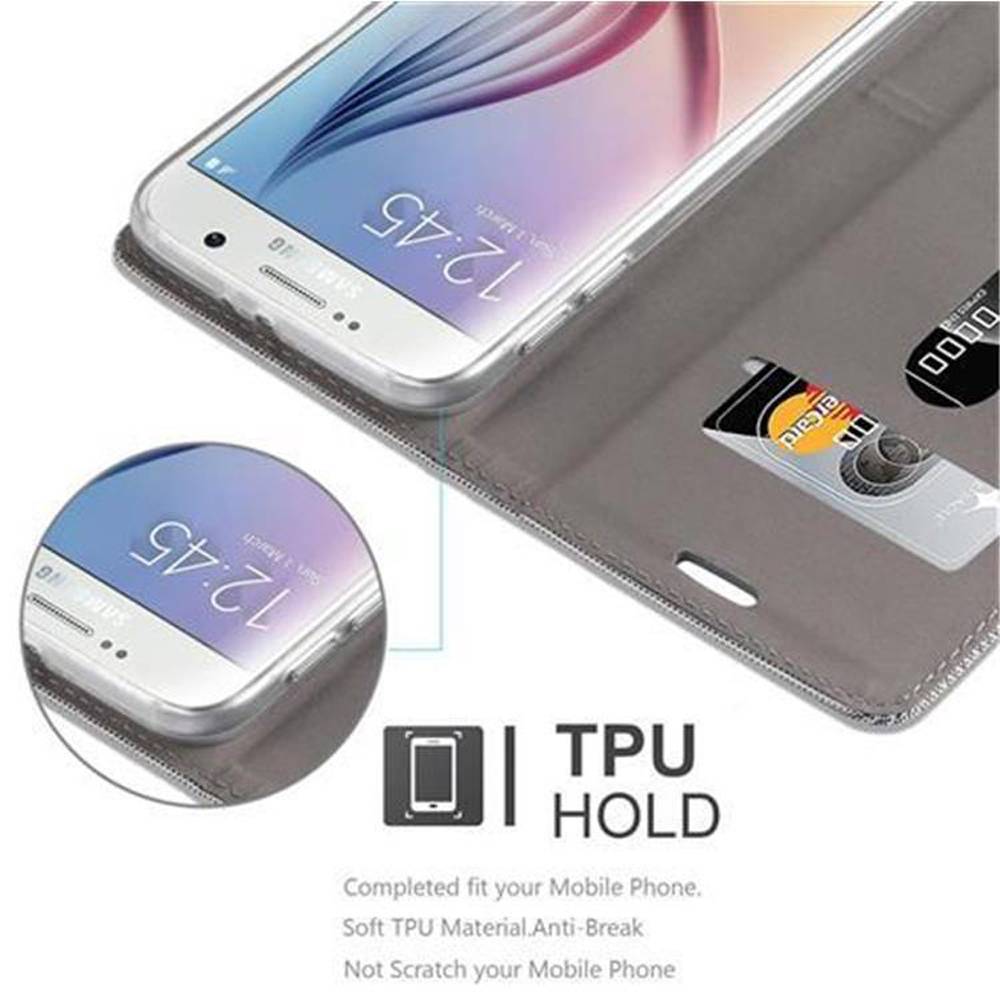 Cadorabo Hülle für Samsung Galaxy S6 Schutzhülle in Grau Handy Hülle Etui Book Case Cover
