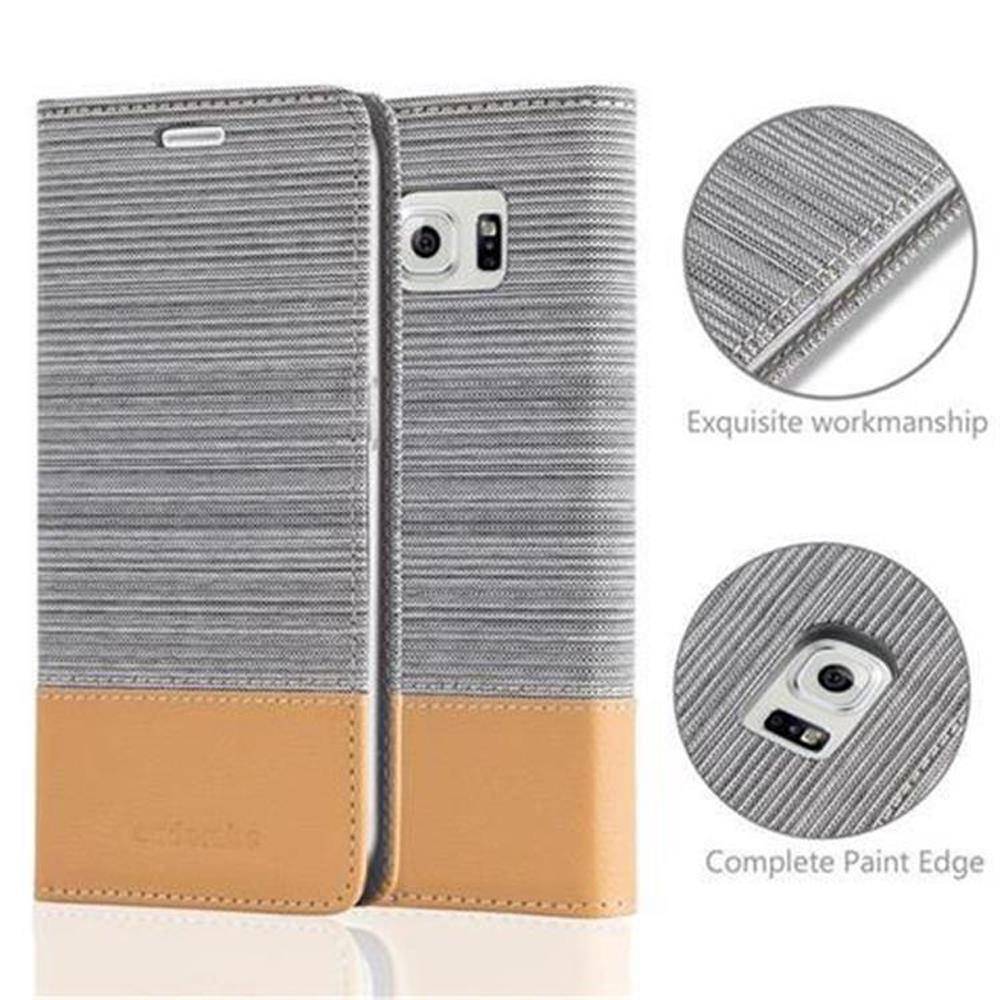 Cadorabo Hülle für Samsung Galaxy S6 Schutzhülle in Grau Handy Hülle Etui Book Case Cover