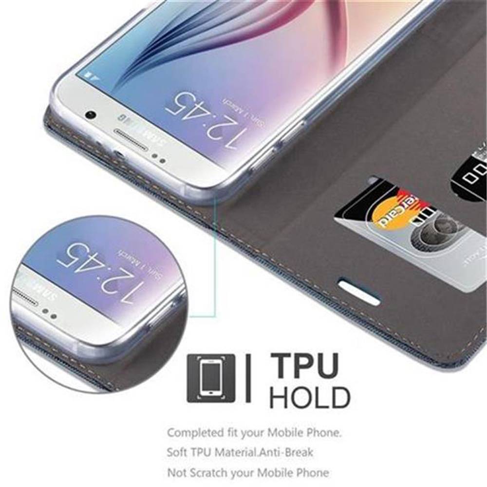 Cadorabo Hülle für Samsung Galaxy S6 Schutzhülle in Blau Handy Hülle Etui Book Case Cover