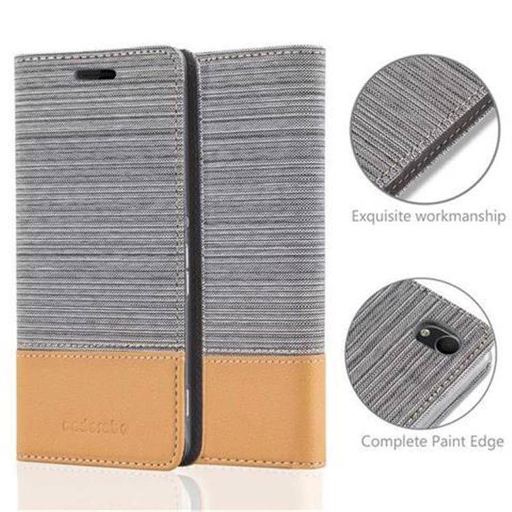 Cadorabo Hülle für Sony Xperia M4 AQUA Schutzhülle in Grau Handy Hülle Etui Book Case Cover