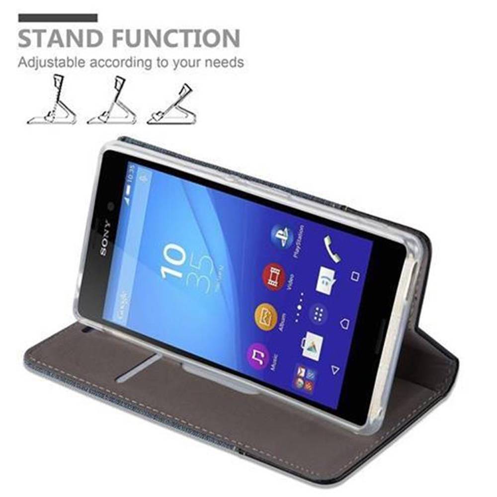Cadorabo Hülle für Sony Xperia M4 AQUA Schutzhülle in Blau Handy Hülle Etui Book Case Cover