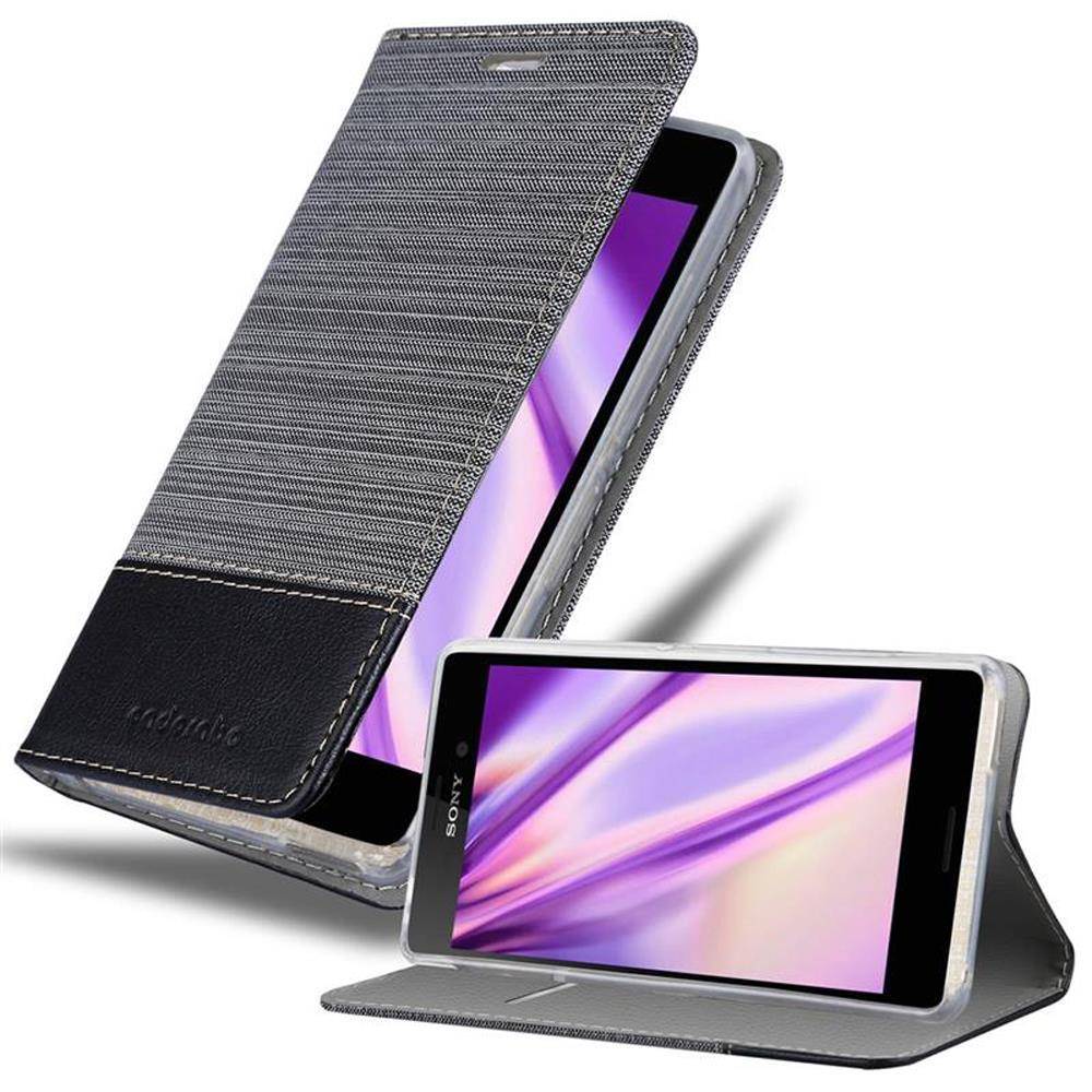 Cadorabo Hülle für Sony Xperia M4 AQUA Schutzhülle in Grau Handy Hülle Etui Book Case Cover