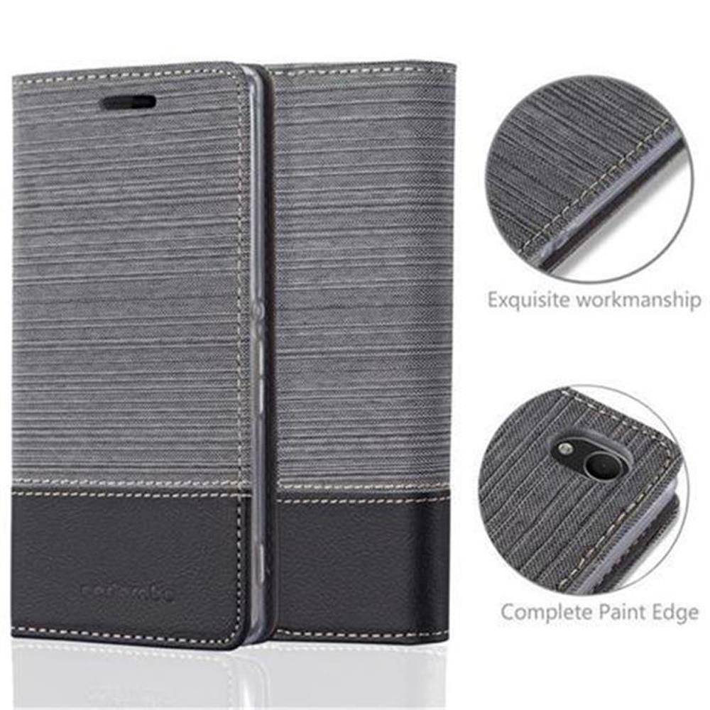 Cadorabo Hülle für Sony Xperia M4 AQUA Schutzhülle in Grau Handy Hülle Etui Book Case Cover