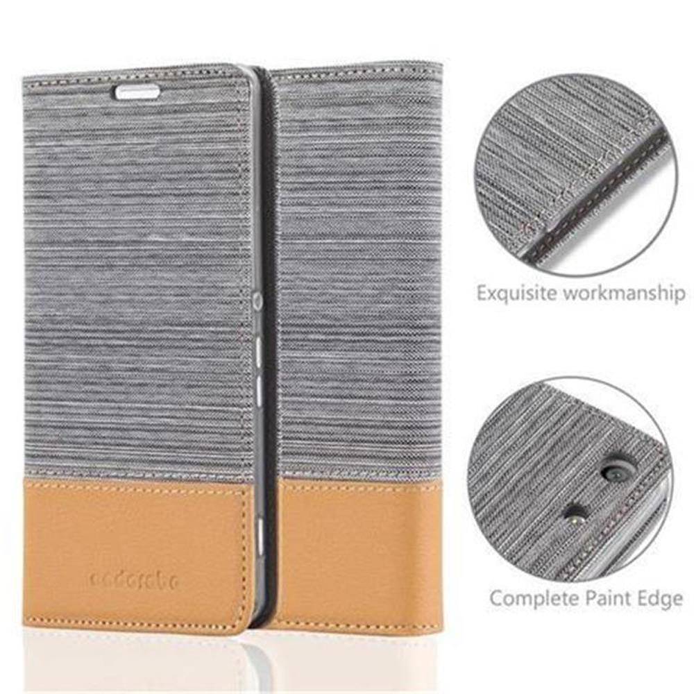 Cadorabo Hülle für Sony Xperia M5 Schutzhülle in Grau Handy Hülle Etui Book Case Cover