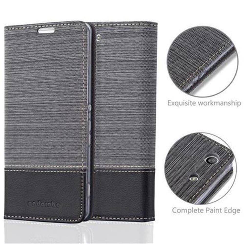 Cadorabo Hülle für Sony Xperia M5 Schutzhülle in Grau Handy Hülle Etui Book Case Cover