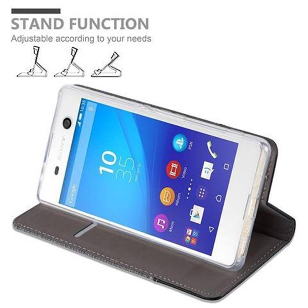 Cadorabo Hülle für Sony Xperia M5 Schutzhülle in Grau Handy Hülle Etui Book Case Cover