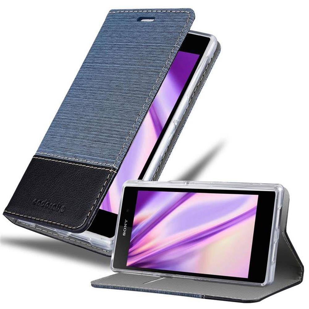 Cadorabo Hülle für Sony Xperia Z1 Schutzhülle in Blau Handy Hülle Etui Book Case Cover