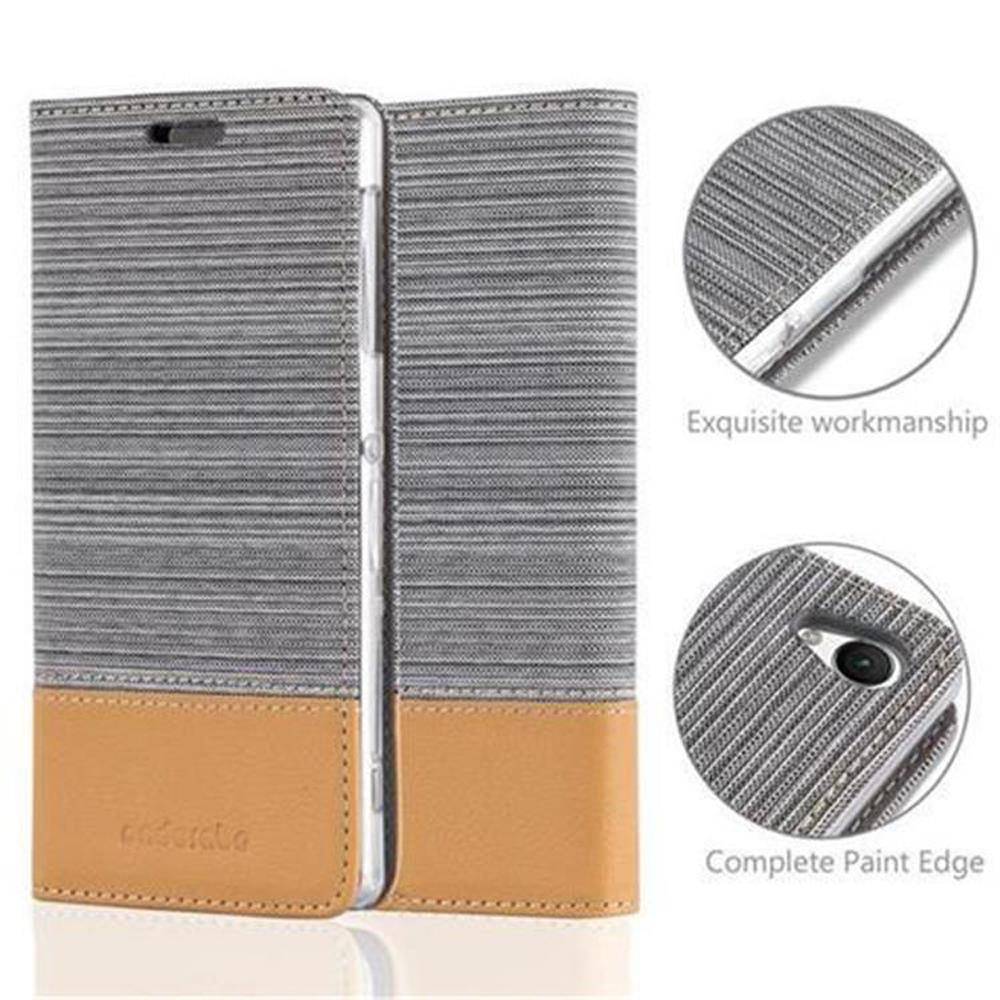 Cadorabo Hülle für Sony Xperia Z1 Schutzhülle in Grau Handy Hülle Etui Book Case Cover