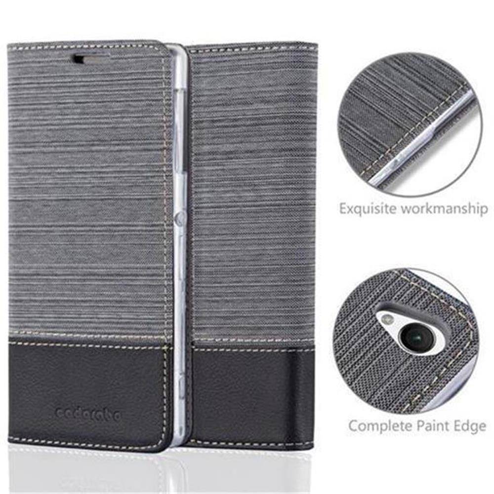 Cadorabo Hülle für Sony Xperia Z1 Schutzhülle in Grau Handy Hülle Etui Book Case Cover