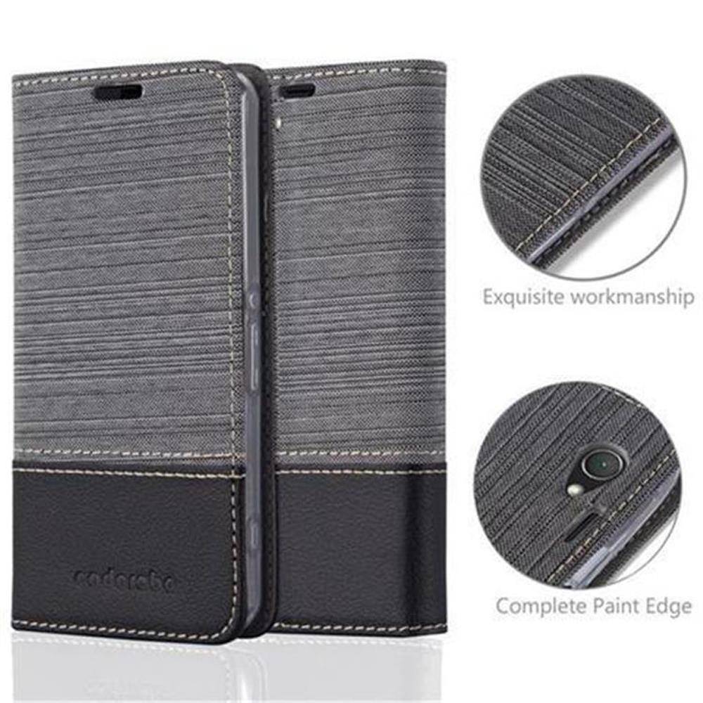 Cadorabo Hülle für Sony Xperia Z1 COMPACT Schutzhülle in Grau Handy Hülle Etui Book Case Cover