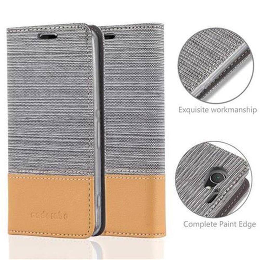 Cadorabo Hülle für Sony Xperia Z1 COMPACT Schutzhülle in Grau Handy Hülle Etui Book Case Cover