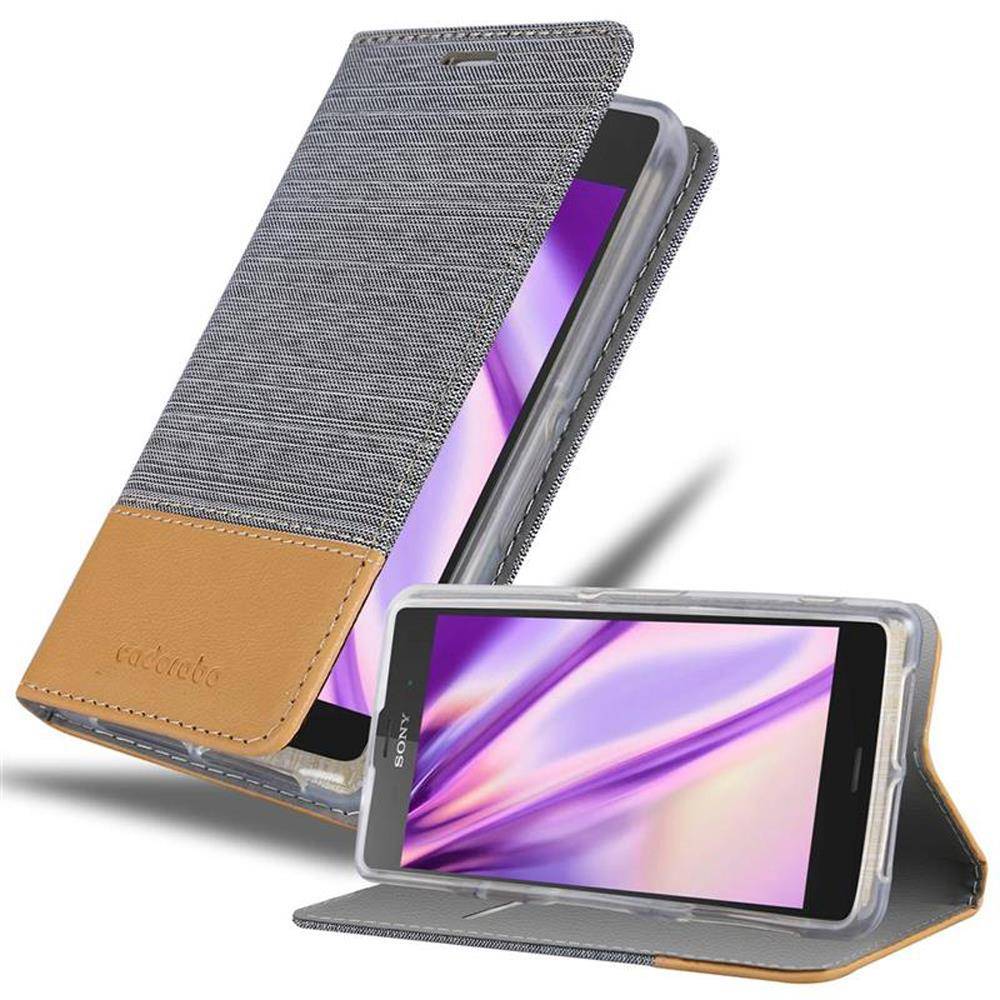 Cadorabo Hülle für Sony Xperia Z2 COMPACT Schutzhülle in Grau Handy Hülle Etui Book Case Cover
