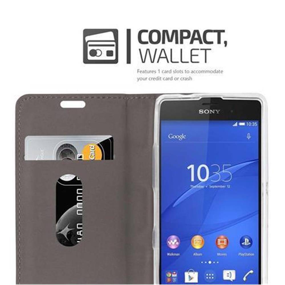 Cadorabo Hülle für Sony Xperia Z2 COMPACT Schutzhülle in Grau Handy Hülle Etui Book Case Cover