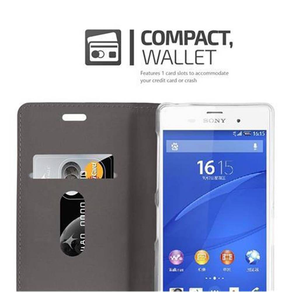 Cadorabo Hülle für Sony Xperia Z3 Schutzhülle in Grau Handy Hülle Etui Book Case Cover