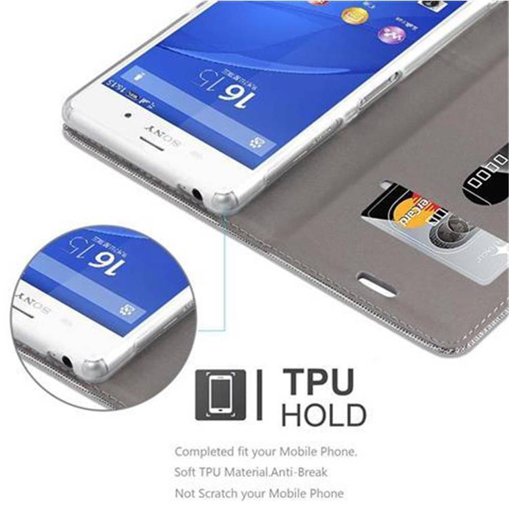 Cadorabo Hülle für Sony Xperia Z3 Schutzhülle in Grau Handy Hülle Etui Book Case Cover
