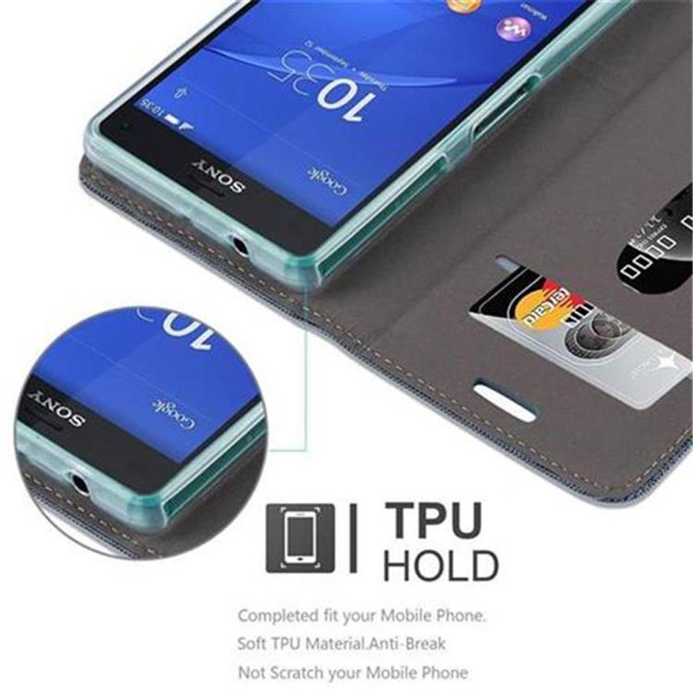 Cadorabo Hülle für Sony Xperia Z3 COMPACT Schutzhülle in Blau Handy Hülle Etui Book Case Cover