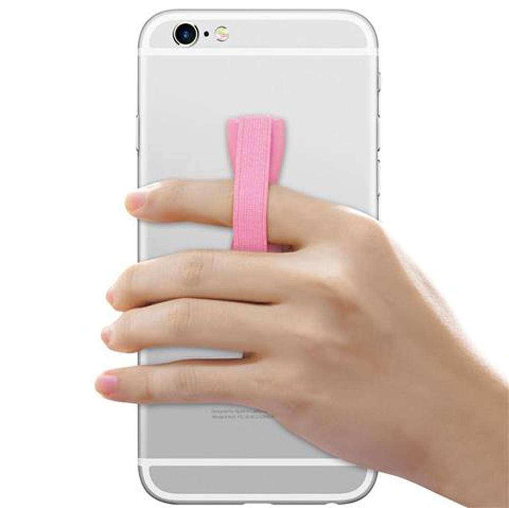 Cadorabo Finger-Halterung Sling Grip für Smartphone / Tablet / iPod / eReader Griff Henkel Sling Schlaufe Riemen in Pink