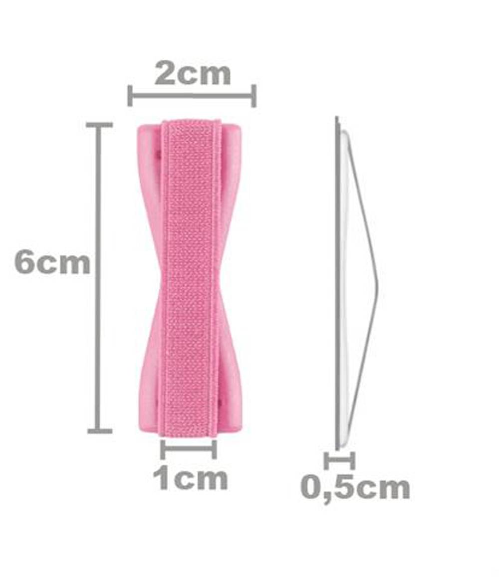 Cadorabo Finger-Halterung Sling Grip für Smartphone / Tablet / iPod / eReader Griff Henkel Sling Schlaufe Riemen in Pink