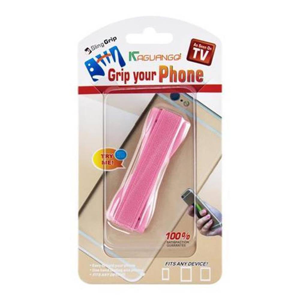 Cadorabo Finger-Halterung Sling Grip für Smartphone / Tablet / iPod / eReader Griff Henkel Sling Schlaufe Riemen in Pink