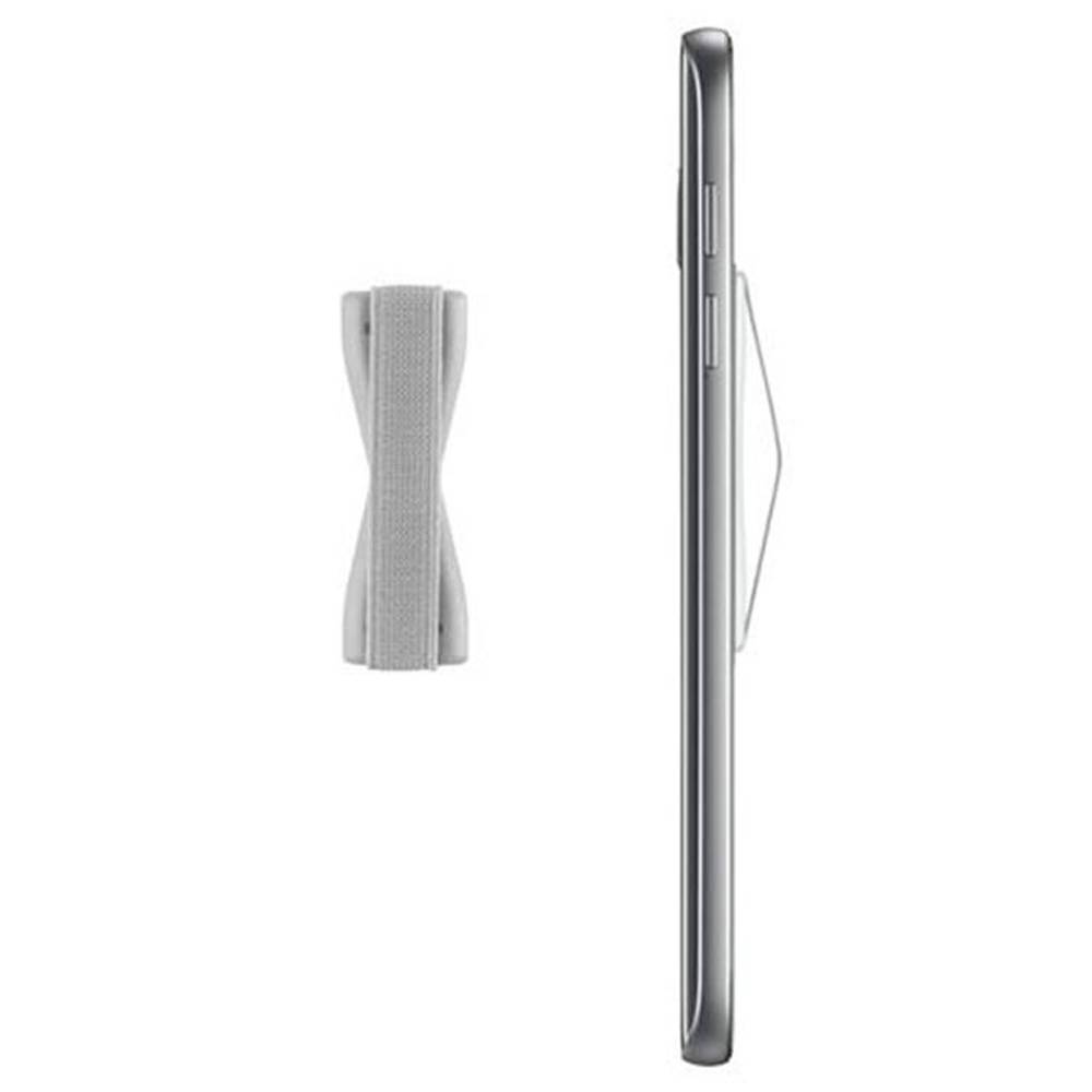 Cadorabo Finger-Halterung Sling Grip für Smartphone / Tablet / iPod / eReader Griff Henkel Sling Schlaufe Riemen in Grau