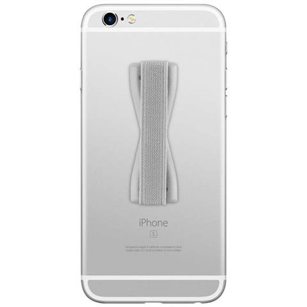 Cadorabo Finger-Halterung Sling Grip für Smartphone / Tablet / iPod / eReader Griff Henkel Sling Schlaufe Riemen in Grau