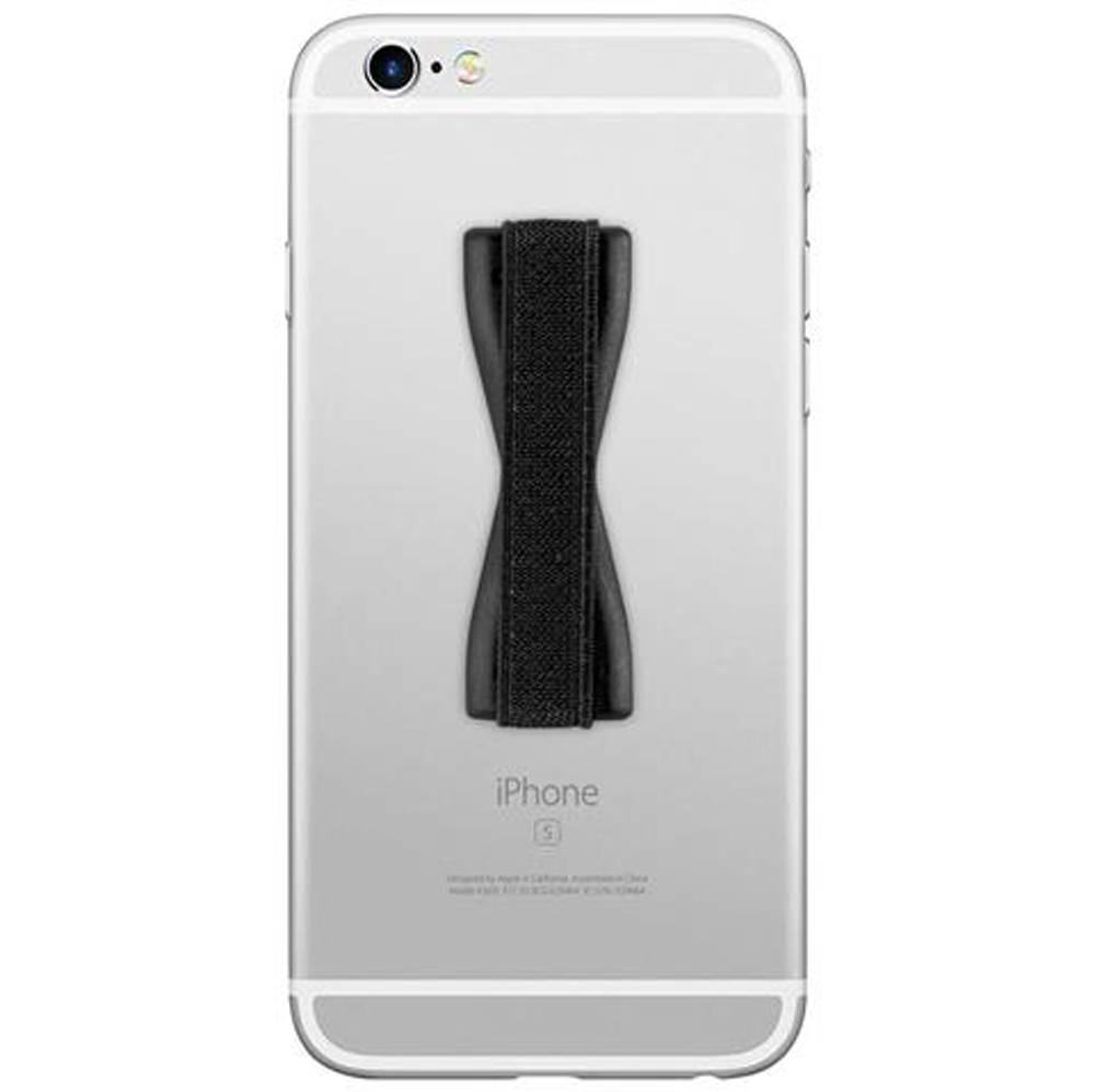 Cadorabo Finger-Halterung Sling Grip für Smartphone / Tablet / iPod / eReader Griff Henkel Sling Schlaufe Riemen in SCHWARZ