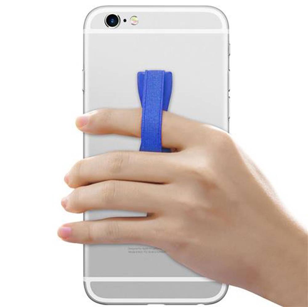 Cadorabo Finger-Halterung Sling Grip für Smartphone / Tablet / iPod / eReader Griff Henkel Sling Schlaufe Riemen in BLAU