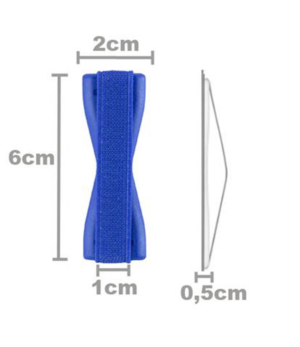 Cadorabo Finger-Halterung Sling Grip für Smartphone / Tablet / iPod / eReader Griff Henkel Sling Schlaufe Riemen in BLAU