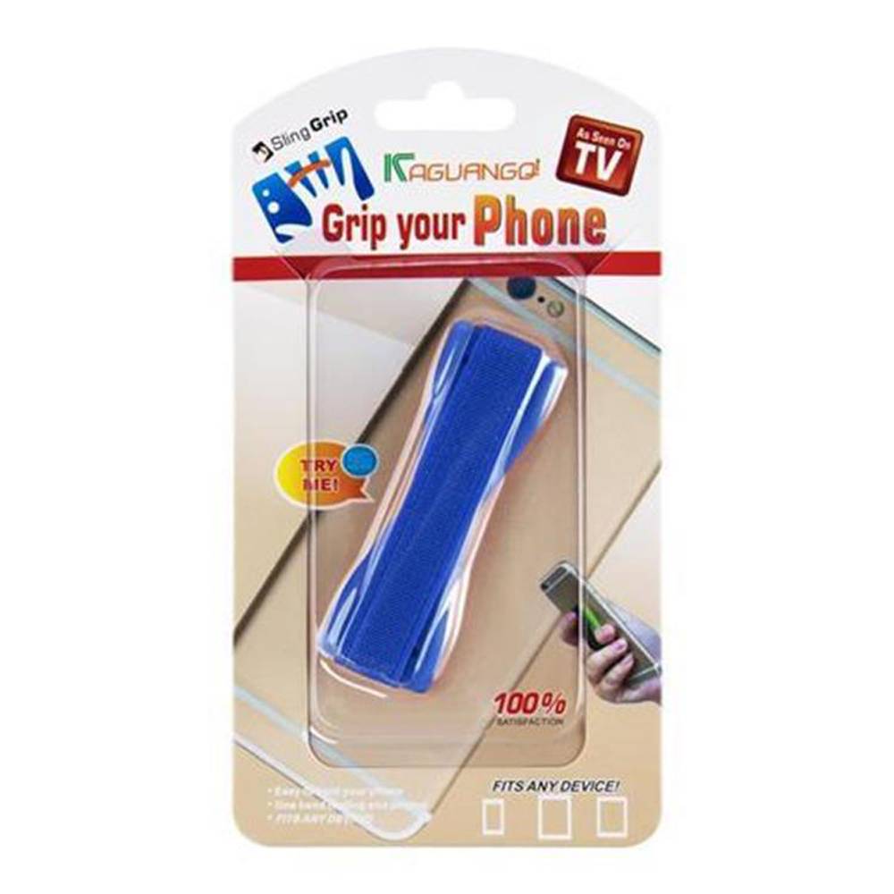 Cadorabo Finger-Halterung Sling Grip für Smartphone / Tablet / iPod / eReader Griff Henkel Sling Schlaufe Riemen in BLAU