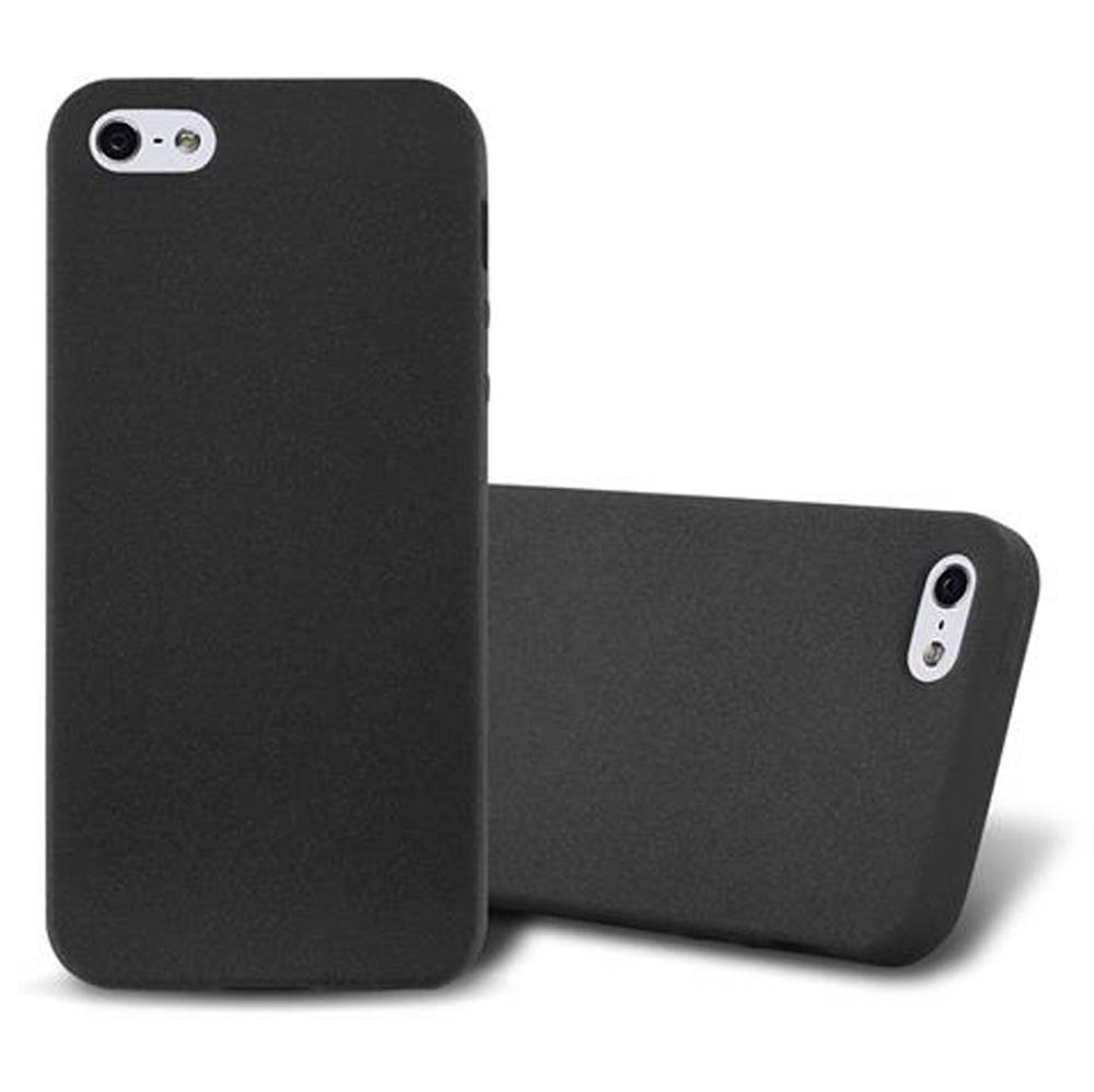 Cadorabo Schutzhülle für Apple iPhone 5 / 5S / SE 2016 Hülle in Schwarz Handyhülle TPU Etui Cover Case
