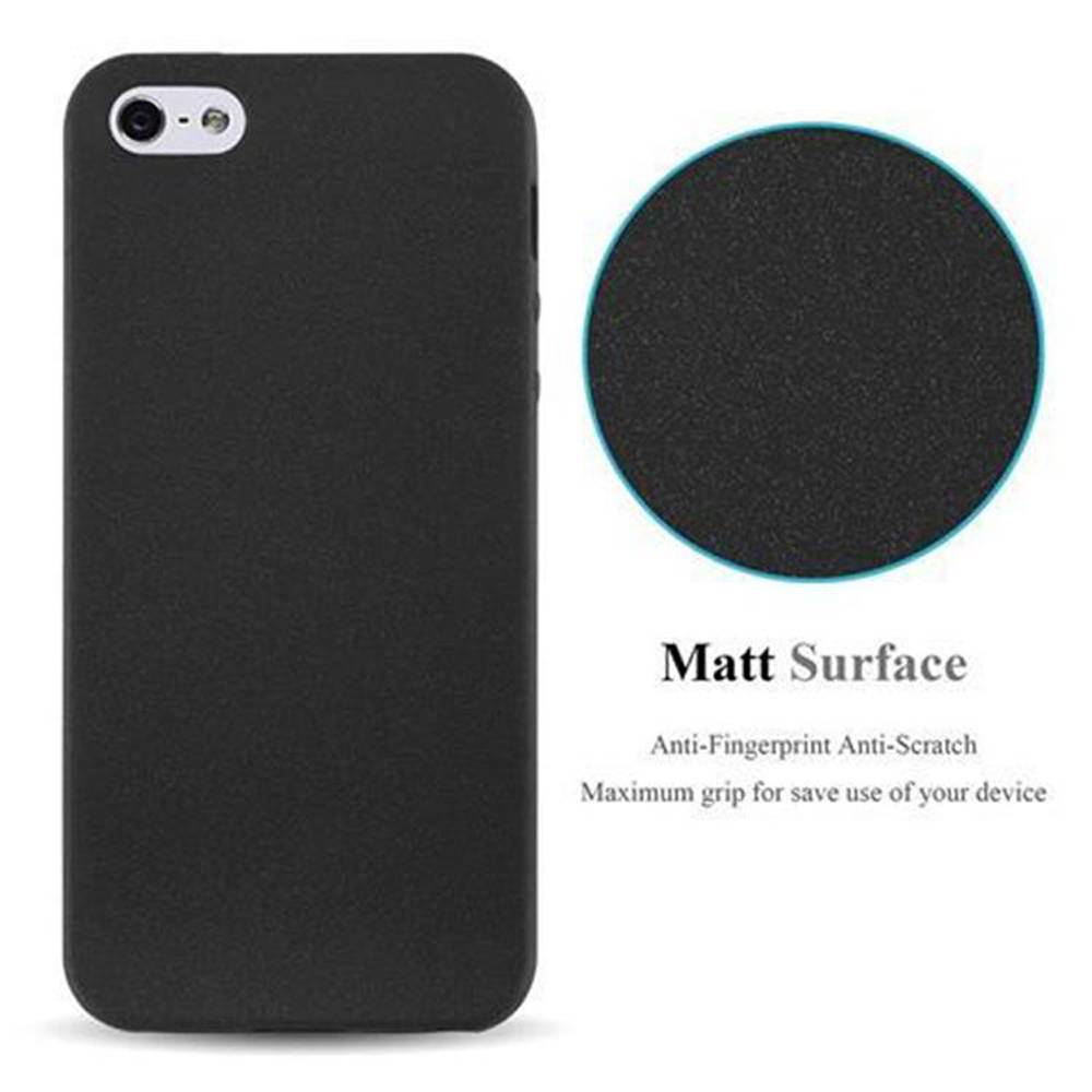 Cadorabo Schutzhülle für Apple iPhone 5 / 5S / SE 2016 Hülle in Schwarz Handyhülle TPU Etui Cover Case