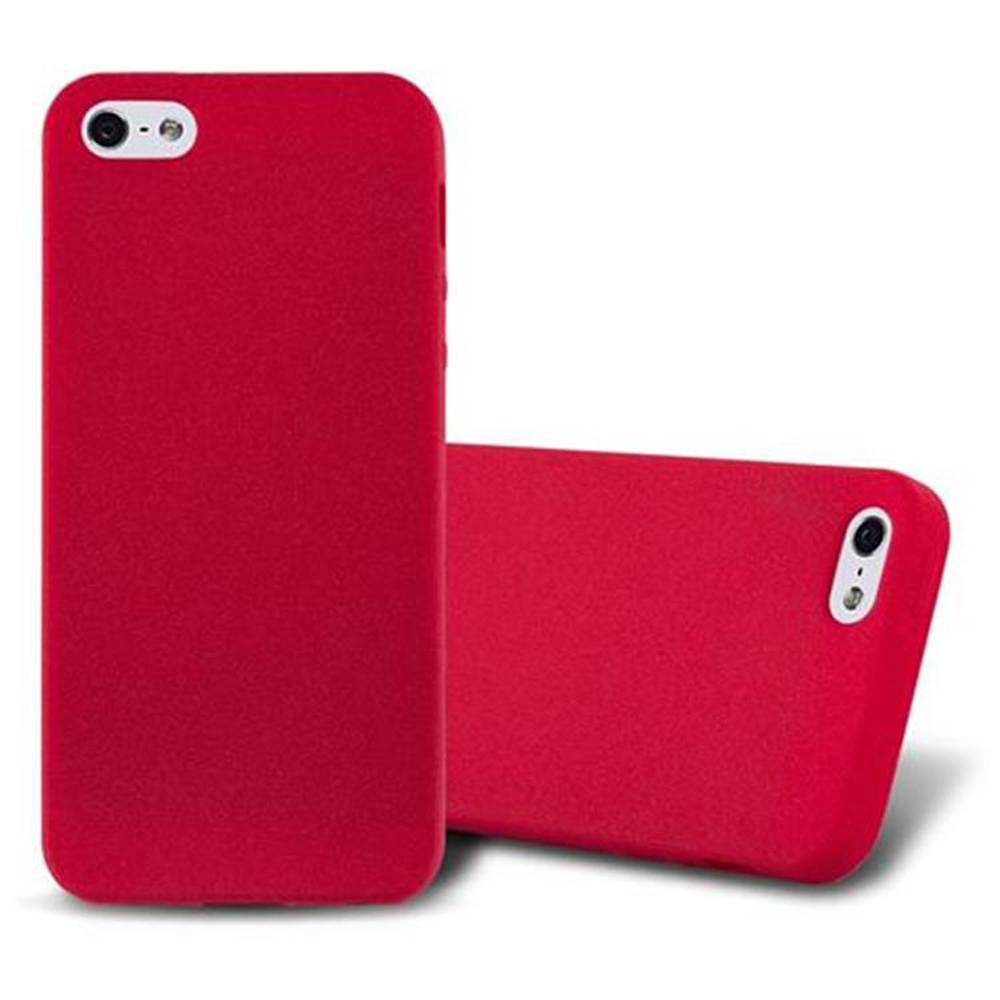 Cadorabo Schutzhülle für Apple iPhone 5 / 5S / SE 2016 Hülle in Rot Handyhülle TPU Etui Cover Case