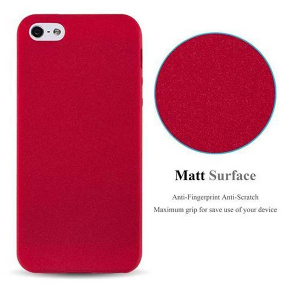 Cadorabo Schutzhülle für Apple iPhone 5 / 5S / SE 2016 Hülle in Rot Handyhülle TPU Etui Cover Case