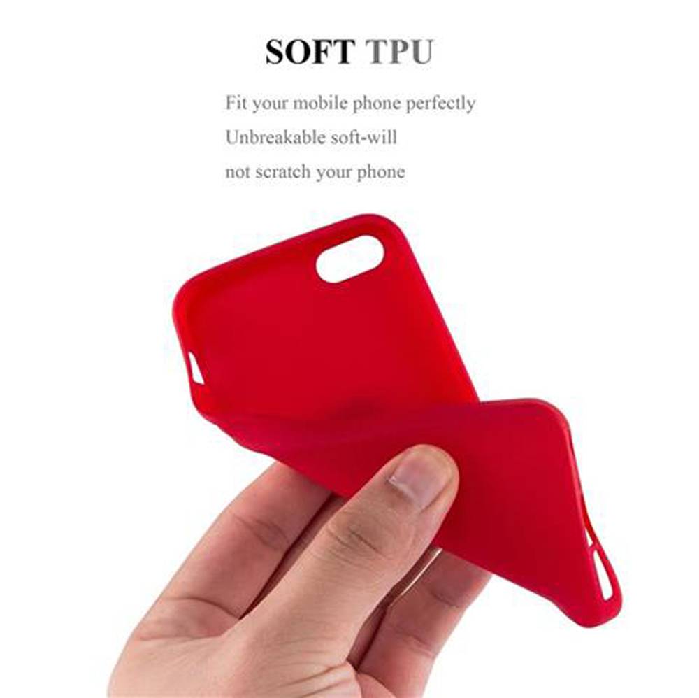 Cadorabo Schutzhülle für Apple iPhone 5 / 5S / SE 2016 Hülle in Rot Handyhülle TPU Etui Cover Case