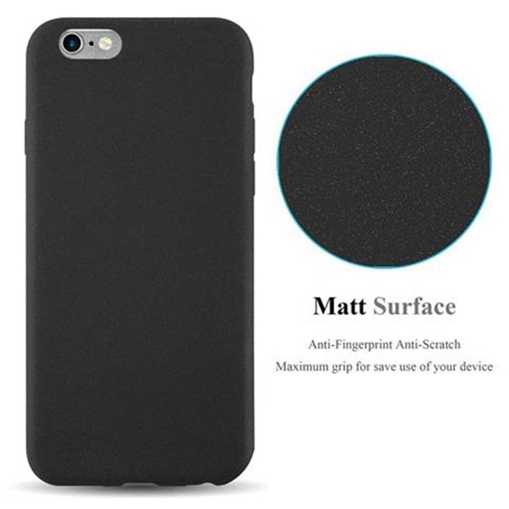 Cadorabo Schutzhülle für Apple iPhone 6 / 6S Hülle in Schwarz Handyhülle TPU Etui Cover Case
