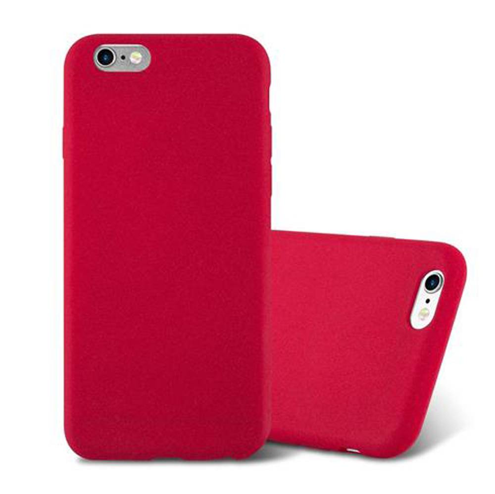 Cadorabo Schutzhülle für Apple iPhone 6 / 6S Hülle in Rot Handyhülle TPU Etui Cover Case