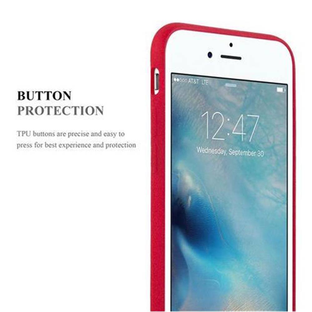 Cadorabo Schutzhülle für Apple iPhone 6 / 6S Hülle in Rot Handyhülle TPU Etui Cover Case