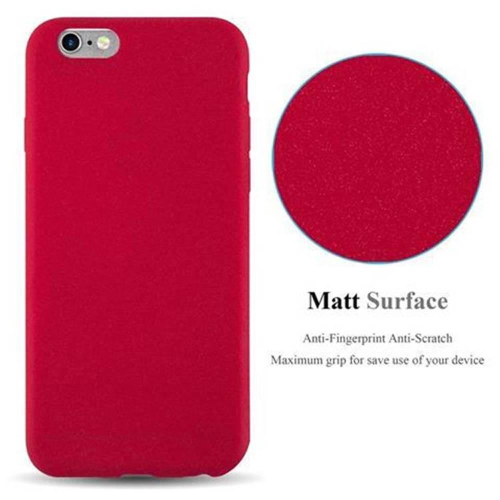 Cadorabo Schutzhülle für Apple iPhone 6 / 6S Hülle in Rot Handyhülle TPU Etui Cover Case
