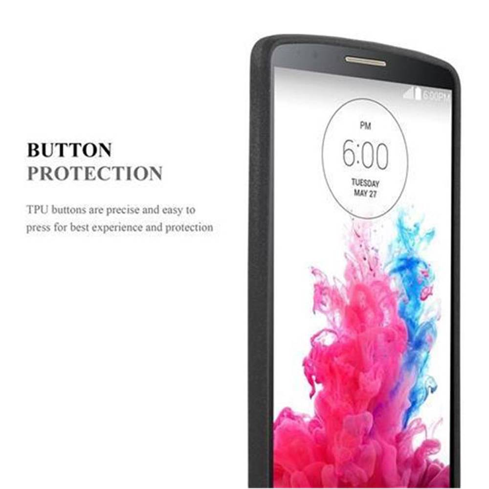 Cadorabo Schutzhülle für LG G3 Hülle in Schwarz Handyhülle TPU Etui Cover Case