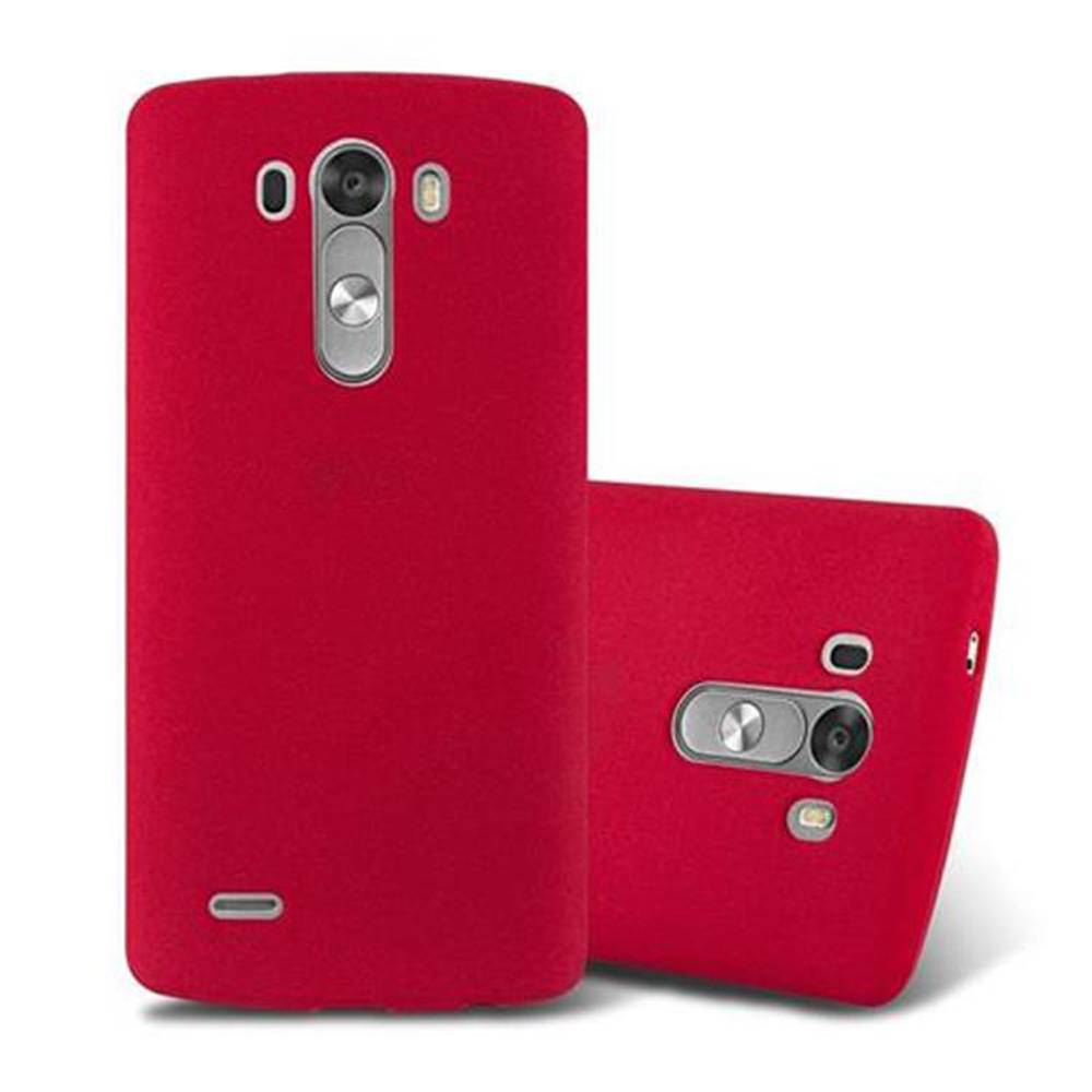 Cadorabo Schutzhülle für LG G3 Hülle in Rot Handyhülle TPU Etui Cover Case