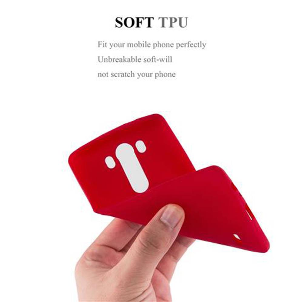 Cadorabo Schutzhülle für LG G3 Hülle in Rot Handyhülle TPU Etui Cover Case
