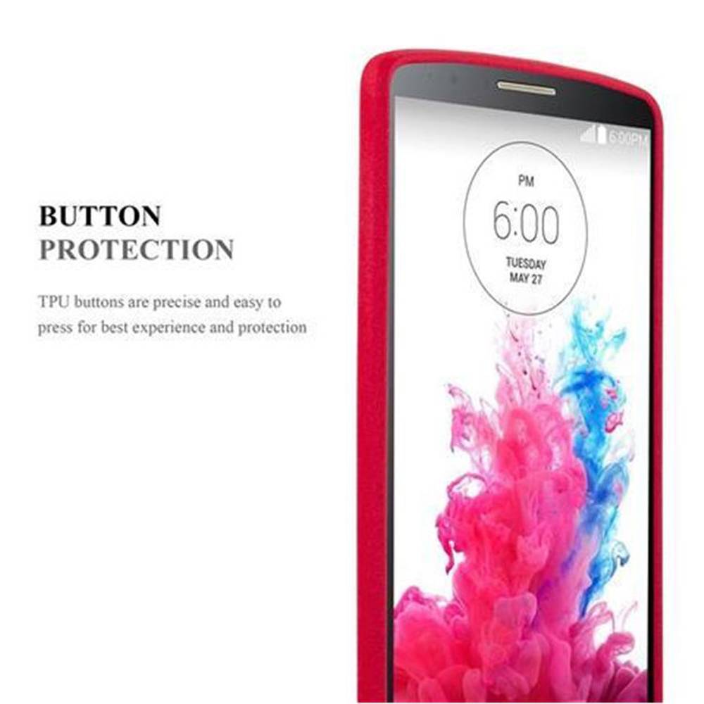 Cadorabo Schutzhülle für LG G3 Hülle in Rot Handyhülle TPU Etui Cover Case