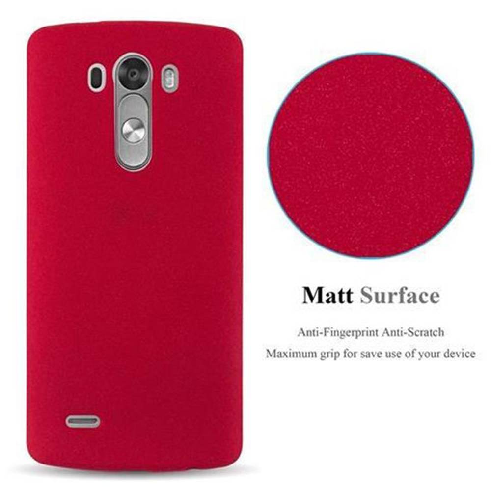Cadorabo Schutzhülle für LG G3 Hülle in Rot Handyhülle TPU Etui Cover Case