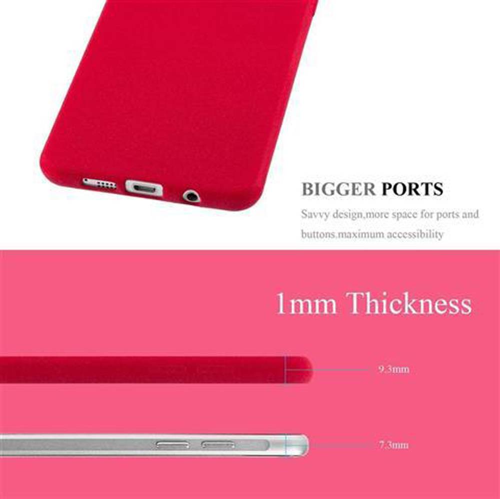 Cadorabo Schutzhülle für Samsung Galaxy A3 2016 Hülle in Rot Handyhülle TPU Etui Cover Case