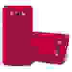 Cadorabo Schutzhülle für Samsung Galaxy J7 2016 Hülle in Rot Handyhülle TPU Etui Cover Case