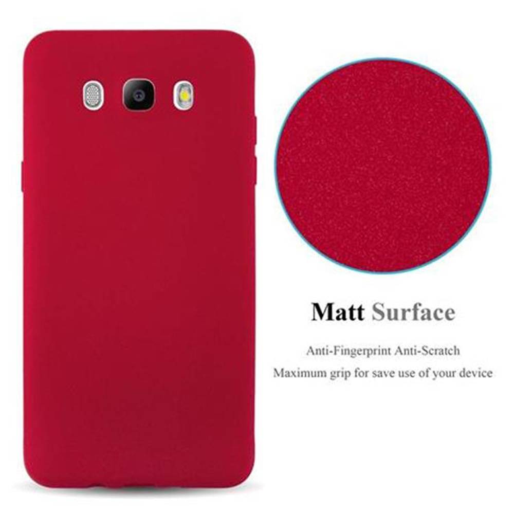 Cadorabo Schutzhülle für Samsung Galaxy J7 2016 Hülle in Rot Handyhülle TPU Etui Cover Case