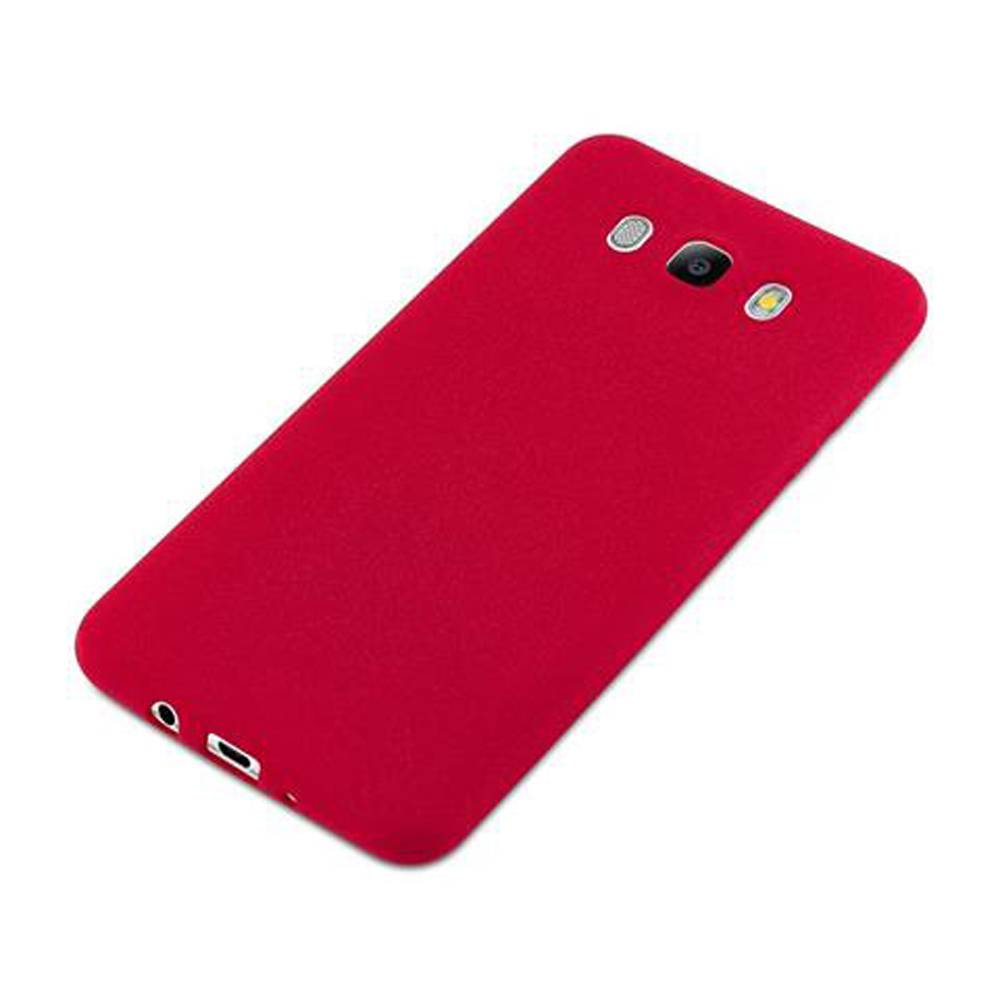 Cadorabo Schutzhülle für Samsung Galaxy J7 2016 Hülle in Rot Handyhülle TPU Etui Cover Case