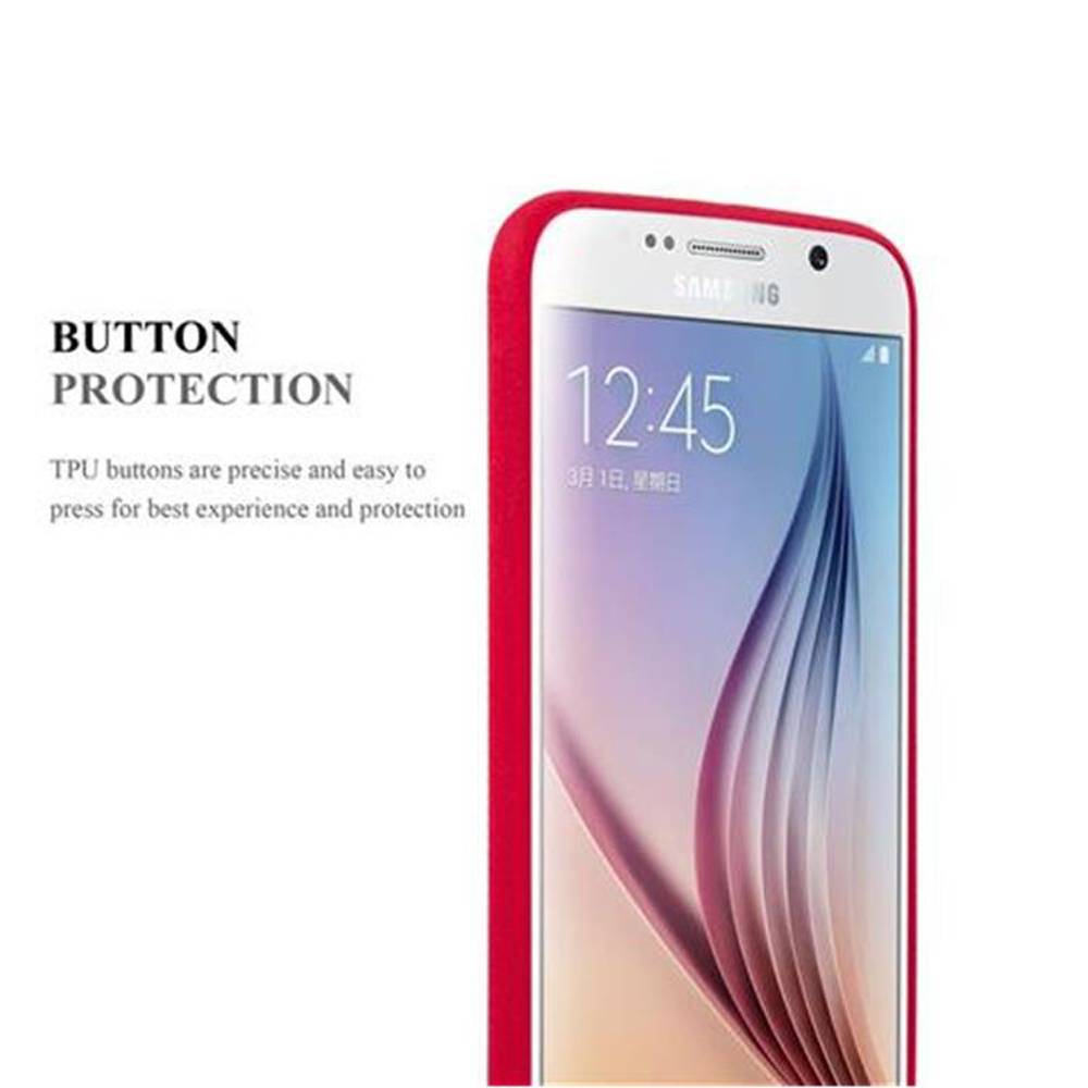 Cadorabo Schutzhülle für Samsung Galaxy S6 Hülle in Rot Handyhülle TPU Etui Cover Case